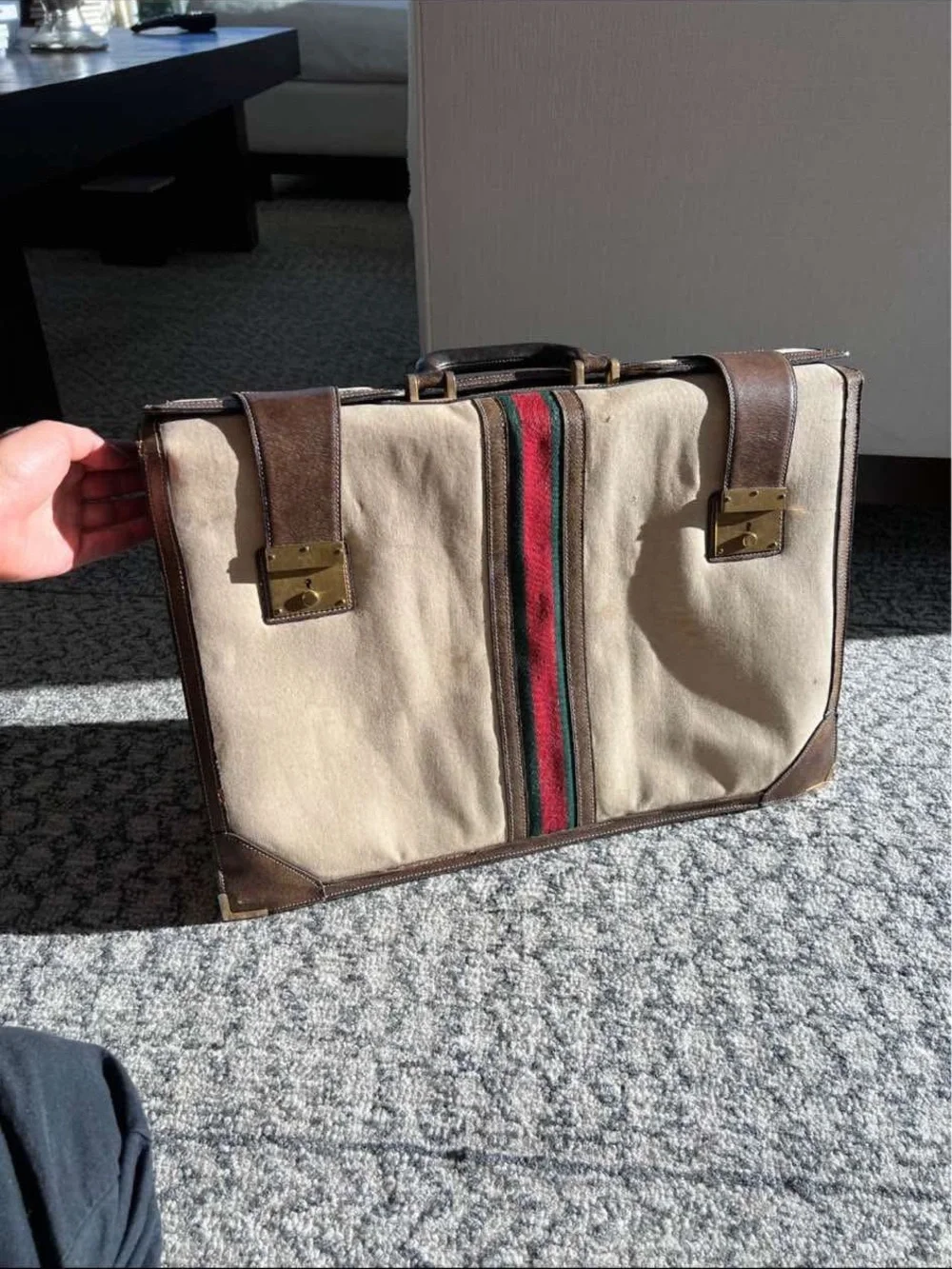 Vintage Gucci Briefcase Canvas Bag